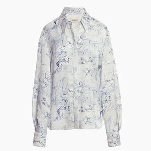 Khaite - Cream Blue - Minta Printed Buttoned Shirt - New With Tags - Size 10 - M